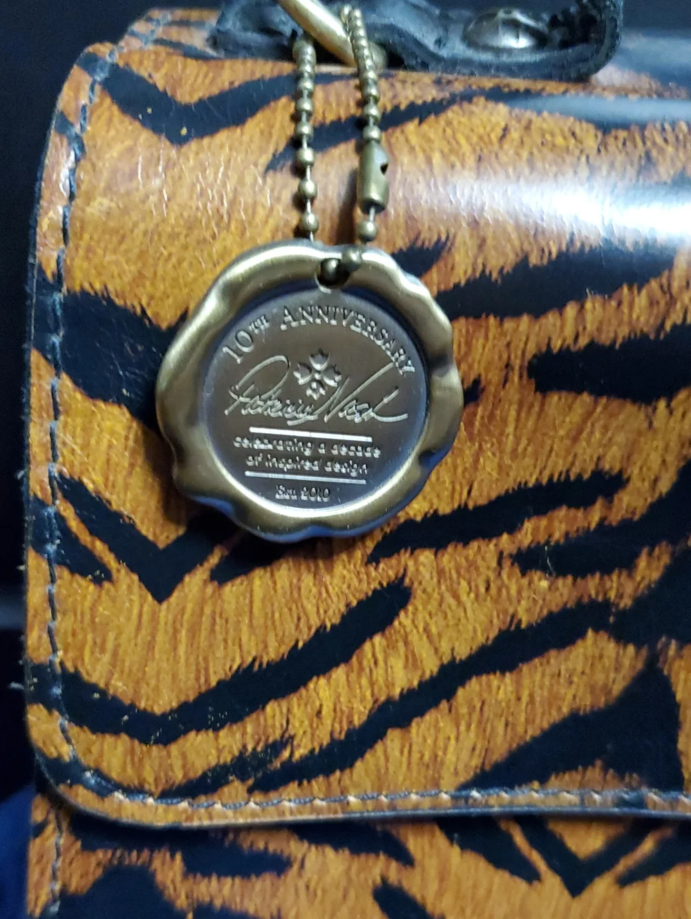 Patricia Nash Elora Tiger-Print Top Handle Bag in Orange and Black